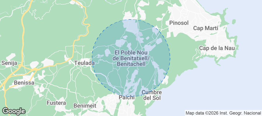 Benitachell Airbnb map